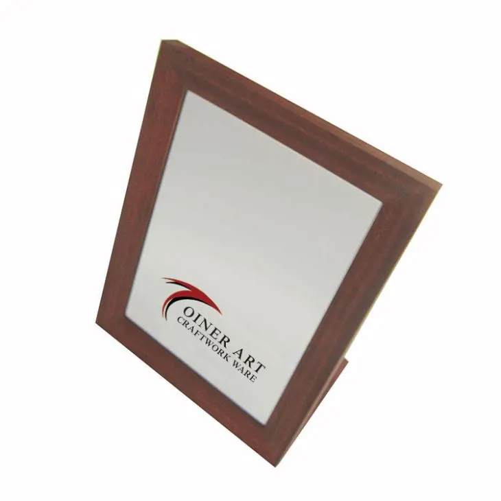 Brązowy drewniany papier w kształcie litery L, matowe lustro